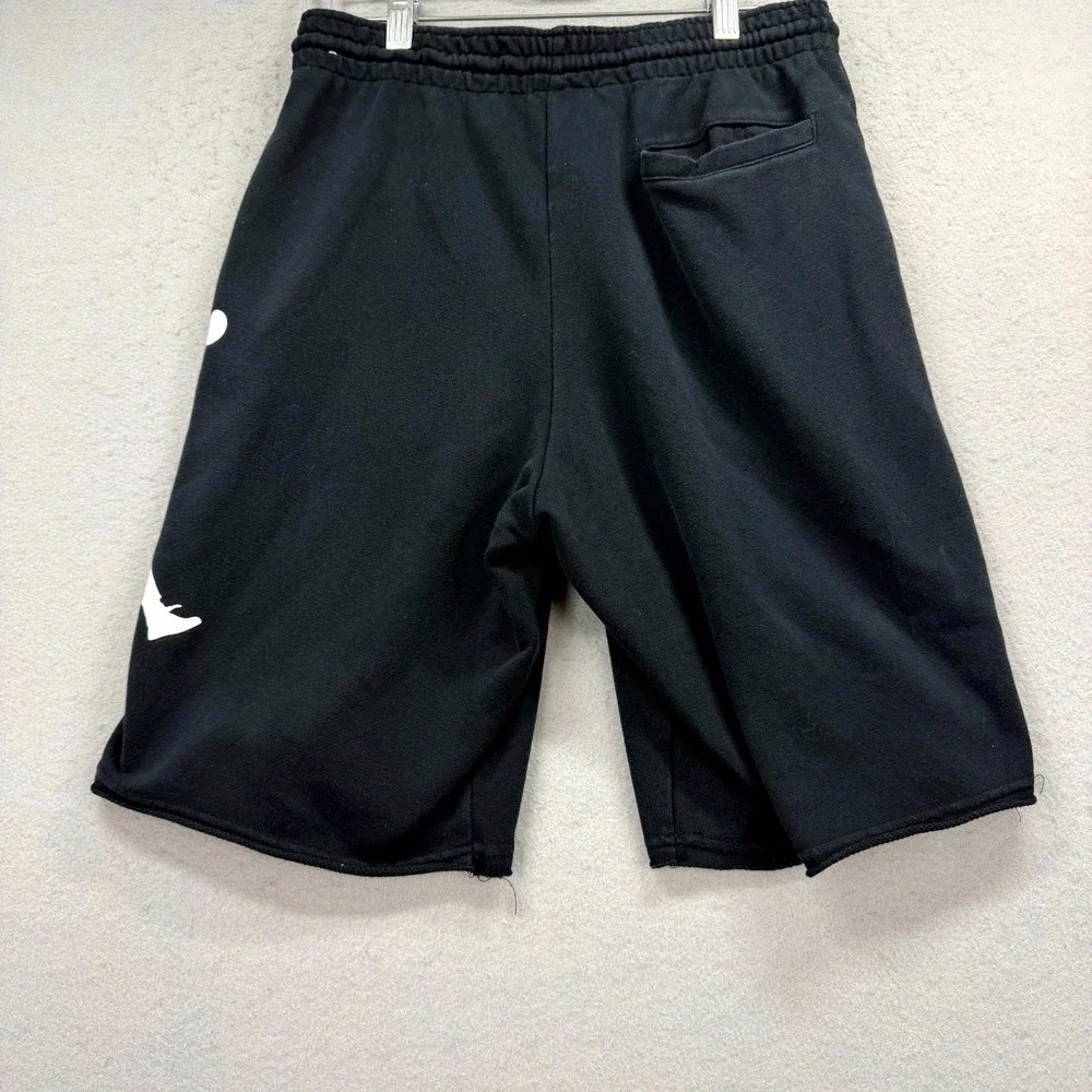 Air‎ Jordan Fleece Sweat Shorts Mens Small Black White Jumpman Logo Drawstring